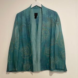 New(no tags) blue long sleeved cardigan